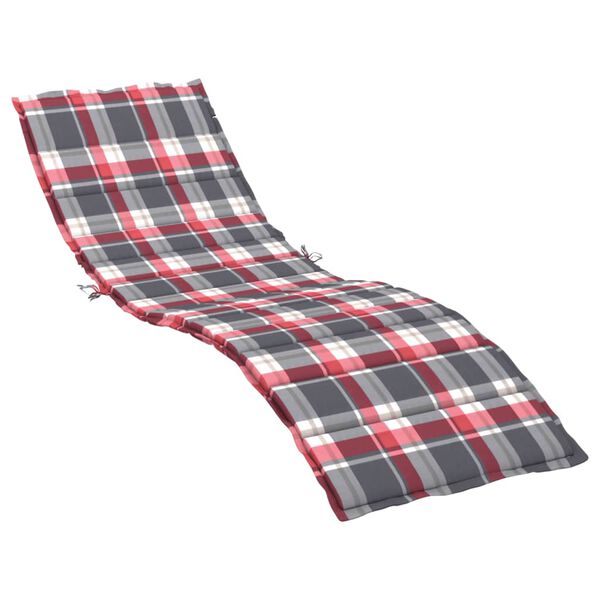 vidaXL Sonnenliegen-Auflage Rot Karomuster 200x70x3 cm Oxford-Gewebe