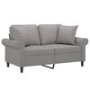 vidaXL 2-Sitzer-Sofa mit Kissen Hellgrau 120 cm Stoff