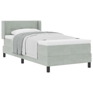 vidaXL Boxspringbett mit Matratze Hellgrau 200 x 80 cm Samt