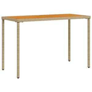 vidaXL Gartentisch mit Akazienholz-Platte 115x54x74 cm Poly Rattan