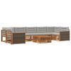 vidaXL Outdoor-Sofagarnitur mit Kissen 8 pcs Nat&uuml;rlich und Hellgrau