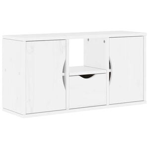 vidaXL TV-Schrank mit Schublade Wei&szlig; 79x24x40 cm Massivholz Kiefer
