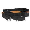 vidaXL Gartensofa-set 9 pcs Schwarz Poly-Rattan