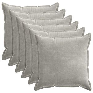 vidaXL Kissenbezug 6 pcs HOUTEN Hellgrau 80 x 80 cm Chenille-Stoff