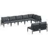vidaXL Gartensofa-set 8 stk. Schwarz Stahl