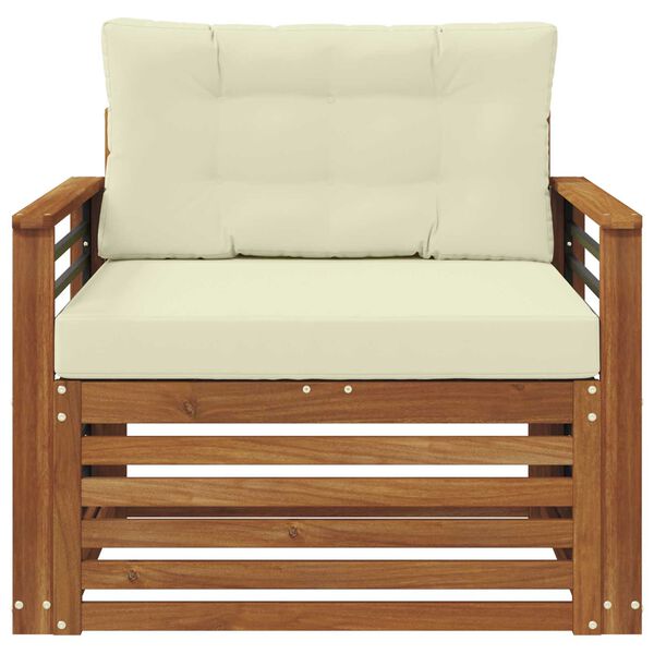 vidaXL Outdoor-Sofagarnitur Massives Akazienholz und Polyester Natur