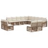 vidaXL Gartensofa-set 13 stk. Beige Poly-Rattan