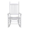 vidaXL Schaukelstuhl mit Gebogener Sitzfläche Weiß Holz
