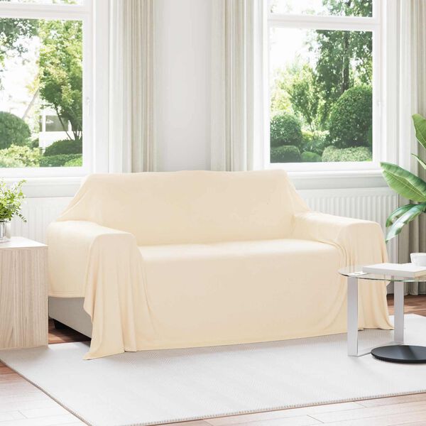 vidaXL &Uuml;berwurfdecke Creme 280 x 210 cm Fleece