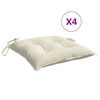 vidaXL Stuhlkissen 4 Stk. Cremewei&szlig; 50x50x7 cm Oxford-Gewebe