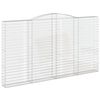 vidaXL Gabione mit Hochbogen 400x30x220/240 cm Verzinktes Eisen