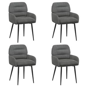 vidaXL Esszimmerst&uuml;hle 4 pcs Samt (V) Dunkelgrau 59 x 59,5 x 90 cm