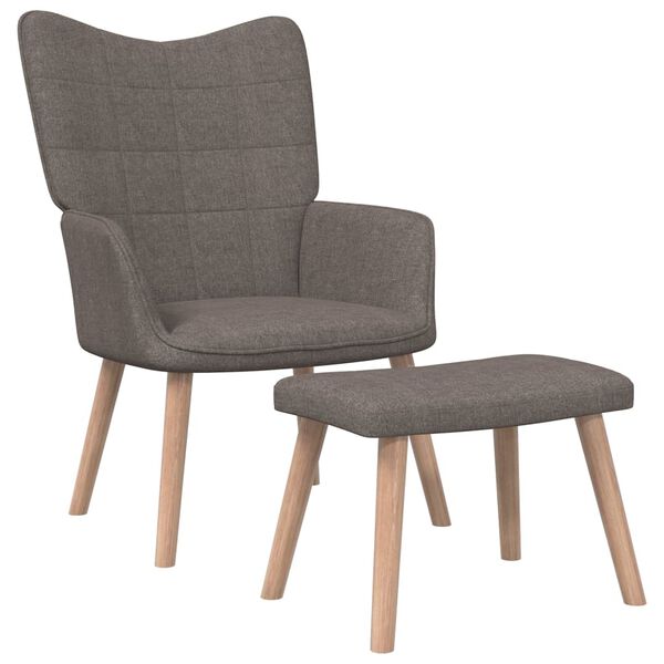vidaXL Relaxsessel mit Hocker Taupe Stoff