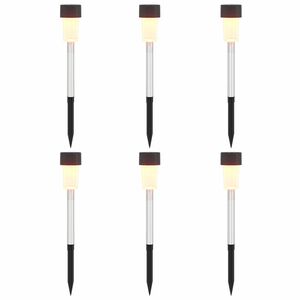 vidaXL Au&szlig;en Solarlichter mit Erdnagel 6 stk. Warmes Wei&szlig; 29,5 cm