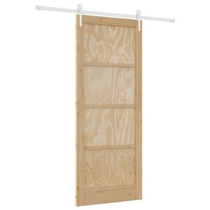 vidaXL Schiebet&uuml;r ORKDAL Nat&uuml;rlich und Wei&szlig; 86 x 211 cm