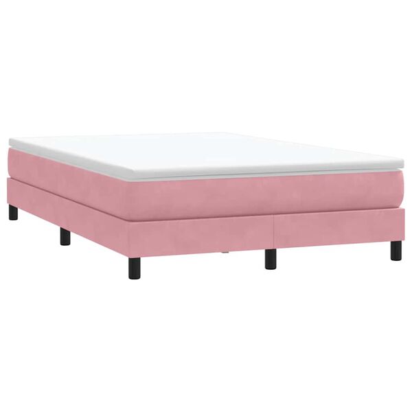 vidaXL Boxspringbett ohne Matratze Rosa 140x220 cm Samt