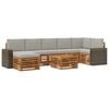 vidaXL Outdoor-Sofagarnitur mit Kissen 8 pcs Nat&uuml;rlich und Hellgrau