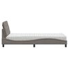 vidaXL Bett mit Matratze Taupe 90x200 cm Stoff