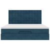 vidaXL Ottoman-Bett mit Matratzen & LEDs Dunkelblau 160x200 cm Samt