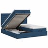 vidaXL Ottoman Bett mit Matratze mit Kopfteil 2 pcs Blau Stoff
