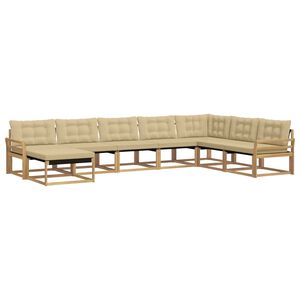 vidaXL Outdoor-Sofagarnitur 8 stk. Wei&szlig; und Beige Massivholz Akazie