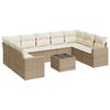 vidaXL 10-tlg. Garten-Sofagarnitur mit Kissen Beige Poly Rattan