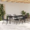 vidaXL Garten Essgruppe 7 pcs Schwarz Pulverbeschichteter Stahl