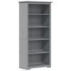 vidaXL B&uuml;cherregal 5 F&auml;cher BODO Grau 82x40x173 cm Massivholz Kiefer