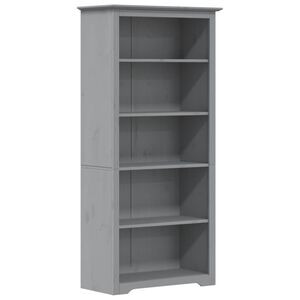 vidaXL B&uuml;cherregal 5 F&auml;cher BODO Grau 82x40x173 cm Massivholz Kiefer