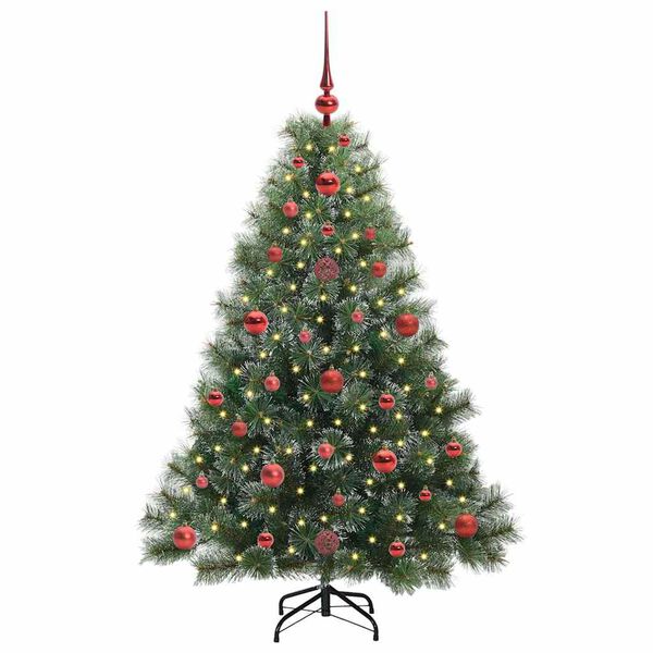 vidaXL Künstlicher Weihnachtsbaum mit 150 LEDs Grün 120 cm PE und PVC