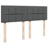 vidaXL Boxspringbett mit Matratze Dunkelgrau 140x200 cm Stoff
