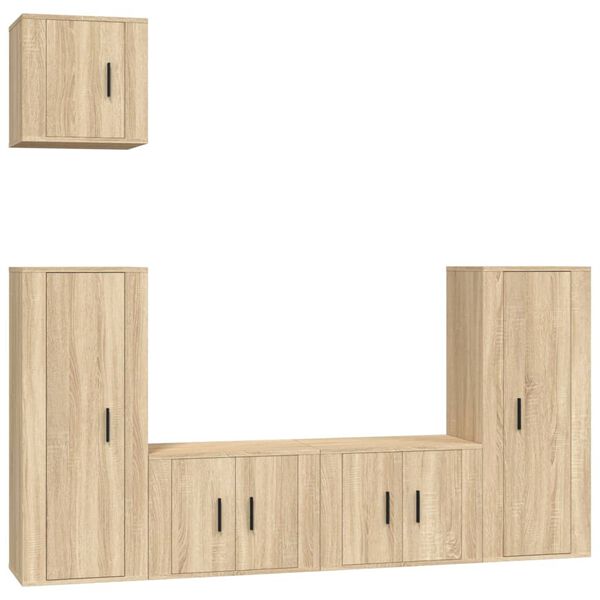 vidaXL 5-tlg. TV-Schrank-Set Sonoma-Eiche Holzwerkstoff