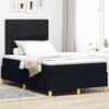 vidaXL LED Boxspringbett mit Matratze Schwarz 120 x 190 cm Stoff