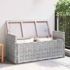 vidaXL Sitzbank mit Stauraum Wei&szlig; gewaschen 110 x 40 x 50 cm Rattan
