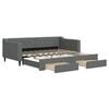 vidaXL Tagesbett Ausziehbar mit Schubladen Dunkelgrau 90x190 cm Stoff