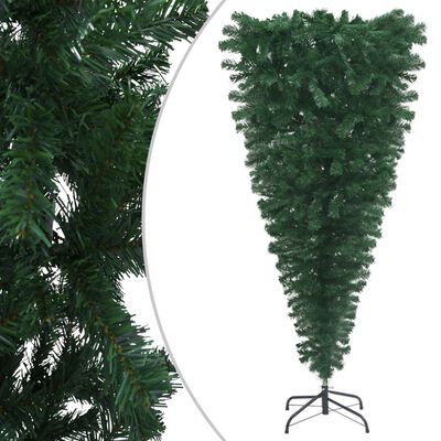 vidaXL Künstlicher Weihnachtsbaum Kopfüber mit LEDs Grün 180 cm