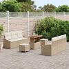 vidaXL Garten-Sofa-Set mit Kissen 9 pcs Beige Poly Rattan