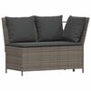 vidaXL 4-tlg. Garten-Sofagarnitur mit Kissen L-Form Grau Poly Rattan