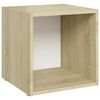 vidaXL 6-tlg. TV-Schrank-Set Wei&szlig; Sonoma-Eiche Holzwerkstoff