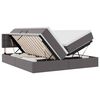 vidaXL Bett mit Stauraum und LED Grau 180 x 200 cm Kunstleder