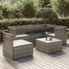 vidaXL 6-tlg. Garten-Lounge-Set mit Kissen Grau Poly Rattan