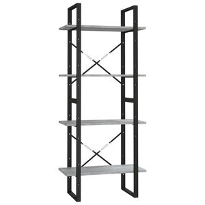 vidaXL B&uuml;cherregal 4 F&auml;cher Grau Sonoma 60x30x140 cm Holzwerkstoff