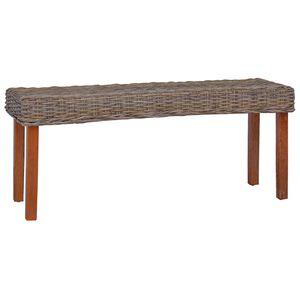vidaXL Sitzbank 110 cm Natur Kubu-Rattan und Massivholz Mahagoni