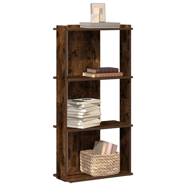 vidaXL B&uuml;cherregal 3 B&ouml;den R&auml;uchereiche 60x30x120 cm Holzwerkstoff
