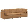 vidaXL Modulares Sofa mit Kissen Stoff in Lammwolloptik Beige