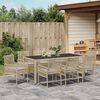 vidaXL Garten Essgruppe 9 pcs Beige Poly-Rattan