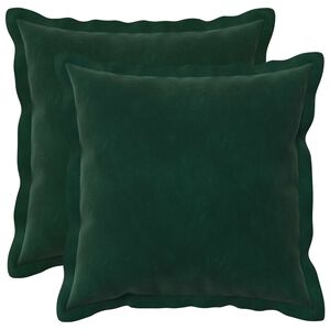 vidaXL Kissenbezug 2 pcs HOUTEN Dunkelgr&uuml;n 30 x 30 cm Samt