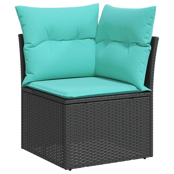 vidaXL 8-tlg. Garten-Sofagarnitur mit Kissen Grau Poly Rattan Akazie