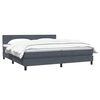 vidaXL Boxspringbett mit Matratze Dunkelgrau 180x210 cm Samt