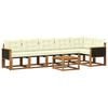 vidaXL Outdoor-Sofagarnitur mit Kissen 7 pcs Natur und Creme